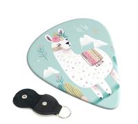 Cute Hand Drawn Llama Guitar Plectrums, 6 Guitar Plectrums, Double Sided Printing, For Acoustic Guitar, Bass, Ukulele, Electric Guitar (0.46 Mm 0.71 Mm 0.96 Mm)