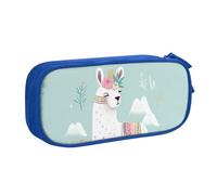 Cute Hand Drawn Llama Pencil Case, Zip Smooth Pencil Case, Portable Pencil Case Large School Stationery Storage Bag, Make-Up Bag