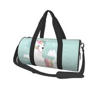 Cute Hand Drawn Llama Round Travel Duffel Bag - Large Capacity Durable Carry-On Bag for Vacation, Gym, Short Trips