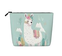 Cute Hand Drawn Llama Toiletry Bags for Women, Portable Travel Cosmetic Bag, Daily Organiser with Zipper