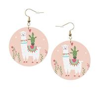 Cute Hand Drawn Llama Trendy Leather Earrings For Women Dangle 1 Pair Lightweight Printed Piercing Earrings Jewelry Gifts For Women Girls