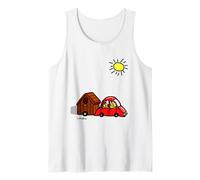 Cute Hand Drawn RV Park Family Cartoon by Lobeboy Tank Top
