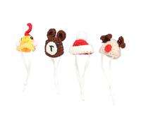Cute Hand Knitted Hat for Small Animals, Adjustable Strap, 4 Pieces Great for Pets, Great for Holidays