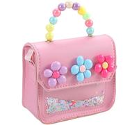 Cute Handbag Girl, Flower Beads Shoulder Bag, Princess Handbag with Adjustable Shoulder Strap, Shoulder Bag Girls, Princess Bag Girls for Birthday School Gift, b