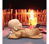 Cute Handmade Buddhist Small Monk Statues Figurine Sculpture Car Ornament Home Decorative Items(7#)