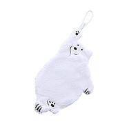 Cute Hanging Hand Towels with Bear Pattern Thick Absorbent Fabric for Kitchen and Bathroom 18cm 1 Unit