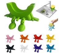 Cute Hanging Sponge Holder for Scrub Daddy - Cute 3D Printed Smiley Face Design with Drainage to Keep Sponge Dry - Kitchen Sink Organizer & Funny Storage Stand (A)