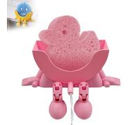 Cute Hanging Sponge Holder with Drainage for Scrub Daddy Holder, Keeps Your Sponge Dry & Smiling, Funny Sponge Stand for Kitchen Sink, 3D Printing Countertop Sponge Holders (Pink)