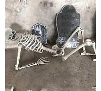 Cute Hanging Statue Prop Deco Halloween Skeleton Life Size Full Body Posable Joints Skeletons Human Full Size Hand Life Body Anatomy Model Halloween Decorations Outdoor The of Your (Beige, One)