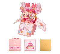 Cute Happy Birthday Mum Card Pop Up, 3d Funny Special Personalised Gifts Cards for Mom/Mother/Mam from Son or Daughter (mum birthday cards)