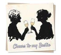 Cute Happy Birthday or Congratulations Card for a Wonderful Friend - Cheers My Bestie - Heartfelt, Lighthearted - Adorable - Friendship, Special Person - for Women, Woman