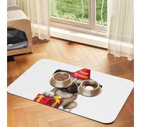 Cute Happy Birthday Pug Puppy print Cats Pet Bowl Placemat Pet Feeding Mats for Dogs, Non-Slip PU Leather Tablecloth for Pets