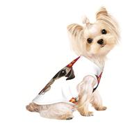 Cute Happy Birthday Pug Puppy print Dog Shirts for Small Dogs Stretchy T-Shirts Lightweight Tank Top Sleeveless Striped Vest