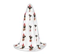 Cute Happy Birthday Pug Puppy Print Hooded Wizard Robe Halloween Cloak Medieval Renaissance Cosplay Christmas Party Outfits