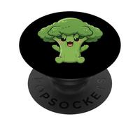 Cute Happy Broccoli Cartoon Design Veggie Lovers PopSockets Adhesive PopGrip