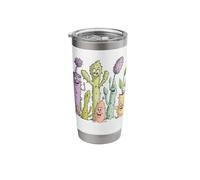 Cute Happy Cactus Plants Houseplants Funny Faces Graphics Stainless Steel Insulated Tumbler