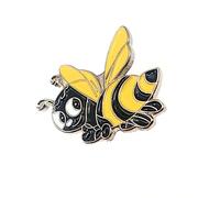 Cute Happy Cheeky Bumble Bee Insect Yellow Metal Pin Badge