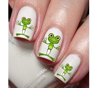 Cute Happy Frog Nail Art Decal Sticker