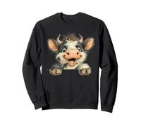 Cute Happy Peeking Calf Cartoon Animal Sweatshirt