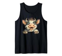 Cute Happy Peeking Calf Cartoon Animal Tank Top