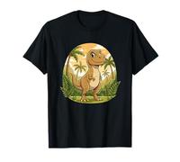 Cute Happy T Rex Dinosaur Kids Jungle Scene T-Shirt