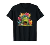 Cute Happy Tree House with Colorful Forest Flowers T-Shirt