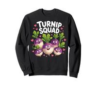 Cute Happy Turnip Root Vegetable Design Hearts Sweatshirt