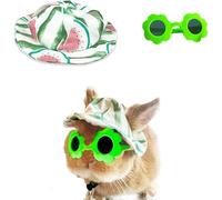 Cute Hat Sunglasses for Bunny Small Animal Pet Clothing Costume Oufit Accessories for Rabbit Guinea Pig Kitty Puppy Chinchilla Ferrets (Green)