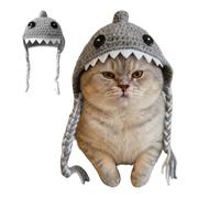 Cute Hats for Cats | Shark-Shaped Dog Headgear - Knitted Kitten Hat - for Animal Lovers Halloween Birthday Costume Parties Theme Event Meeting Home Park Garden