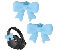 Cute Headphone Accessories - Three-dimensional Silicone Bow-Shaped Overlays,Two Pieces Cute Decorative Decorations For Headphones | For Work Travel Commuting Events Streaming and Learning