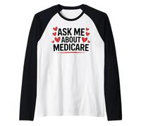 Cute Health Insurance Agent Ask Me About Medicare Marketing Raglan Baseball Tee