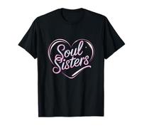 Cute Heart and Soul Sisters Design T-Shirt