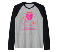 Cute Heart Gardening Design - Cultivate a Healthier Tomorrow Raglan Baseball Tee