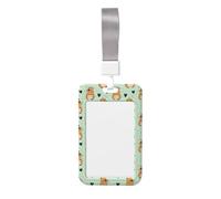 Cute Heart Guinea Pig Print Badge Holder with Lanyard, Hard Plastic Vertical Name ID Card Badge Holders