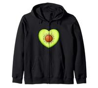 Cute Heart Shaped Avocado Kawaii Fruit Design Zip Hoodie