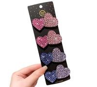 Cute Heart-Shaped Rhinestone Hairpins For Women Fashionable Hair Clips With Clip Fashio Charming Full Shine BB L3V1