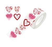 Cute Heart Stickers, Waterproof Self-Adhesive Labels, Heart-Shaped Stickers for Journals, Cards Scrapbooks, Paper Vinyl Seal Decorations, Reward Craft Sticker, Classroom Wedding Party DIY