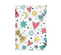Cute Hearts and Stars Passport Holder Pu Leather Travel Wallet Travel Essentials Men Holiday Accessories Holiday Ducument Holder for Passports ID Card Tickets Money Boarding Passes
