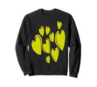 Cute Hearts Hand Drawn Bold Yellow Romantic Doodle Sweatshirt