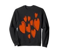 Cute Hearts Hand Drawn Orange Romantic Doodle Sweatshirt