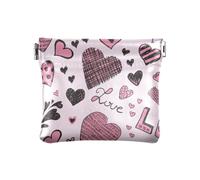 Cute Hearts Signs Squeeze Coin Purse Pouch Change Holder PU Leather Mini Wallet Coin Pocket for Women Girls Men