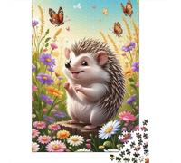 Cute Hedgehog 500 Piece Jigsaw Puzzle Family Fun Jigsaws for Adults And Challenging Game,stress Relief Games And Unique Gifts 500pcs (52x38cm)