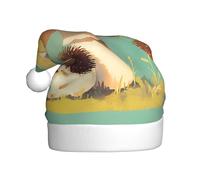 Cute Hedgehog Adult Holiday Hat â€“ Festive Party Hat With Plush Piping And Pom-Pom, Durable Print Design, Perfect For Christmas, New Year'S, Halloween, And More