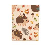Cute Hedgehog And Mushroom, PU Leather Laptop Sleeve, Notebook Bag Laptop Case Sleeve Tablet Briefcase