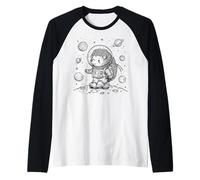 Cute Hedgehog Astronaut Space Explorer Lunar Adventure Raglan Baseball Tee