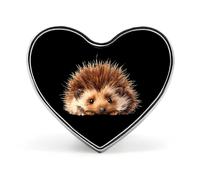 Cute Hedgehog Badge Pin Brooch Heart Shape Button Aluminum Decor for Backpacks Hats