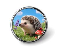 Cute Hedgehog Badges Pin, Personalized Exquisite Round Badge, 1 Inch Button Pins for Women And Men, Decorative Metal Round Brooch for Clothing, Backpacks, And Hats