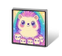 Cute Hedgehog Button Pins Square Badge Personalized Button Brooch Lapel Pins for Women Men Gifts