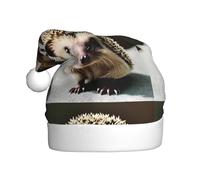 Cute Hedgehog Christmas Hat For Adult.Festive Christmas Beanie With Pom Pom, Unisex Holiday Cap For Xmas Parties.