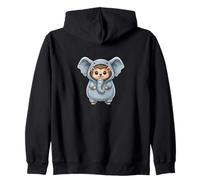 Cute Hedgehog Dressed as an Elephant Costume Zip Hoodie